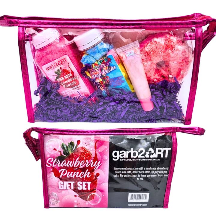 Fizz Gift Set | Strawberry Bath Bomb for wholesale by garb2ART