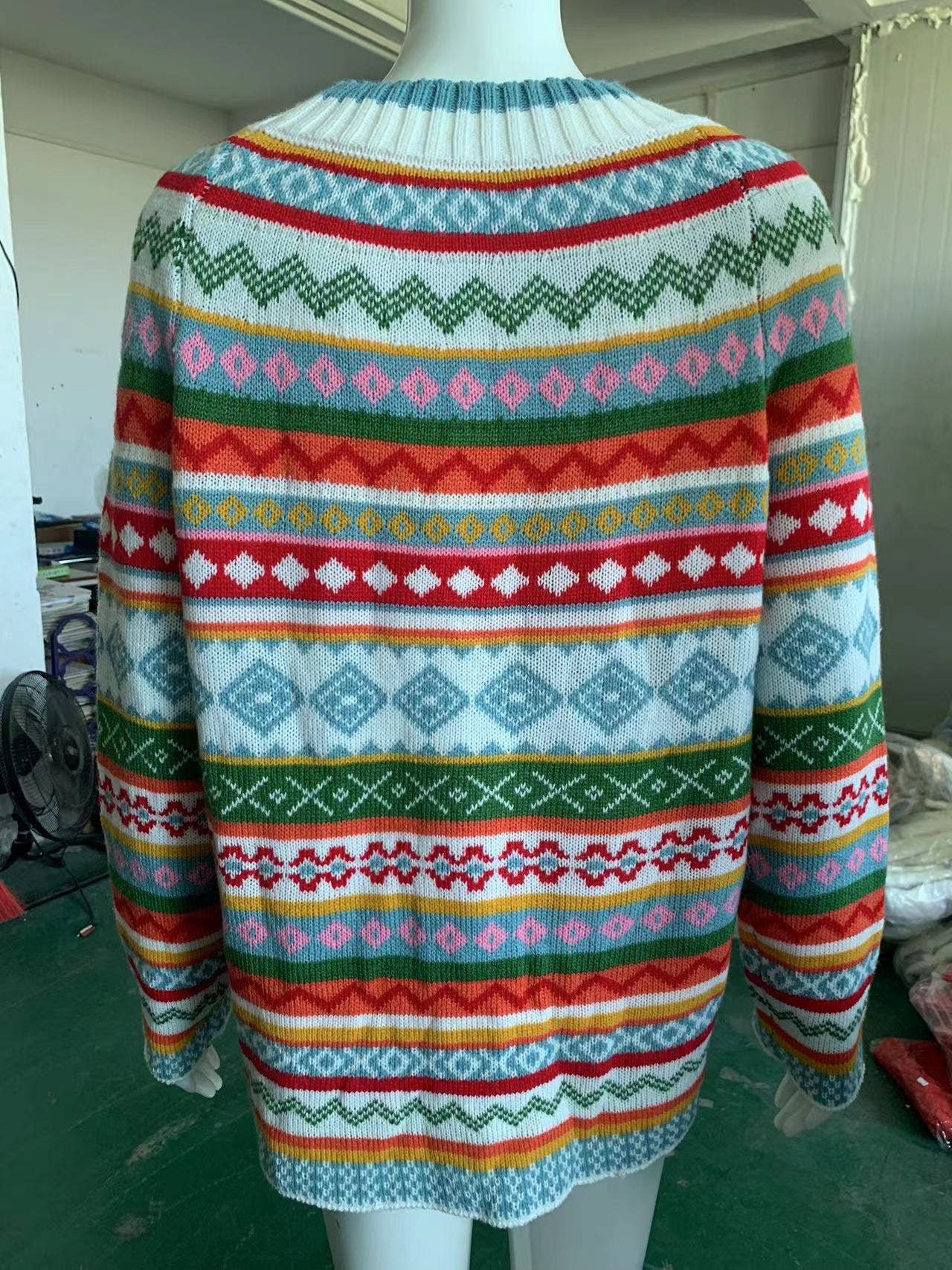 Rosa Clothing - Wholesale Knit Sweater - Women's - Cottagecore Vintage jacquard knit sweater jumper7