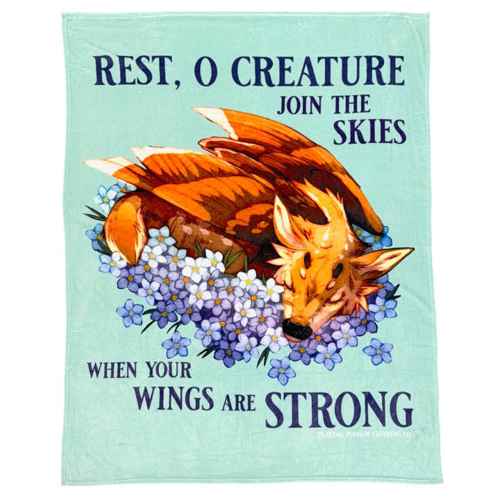 Rest O' Creature Blanket for wholesale by Playing Possum Clothing Co.