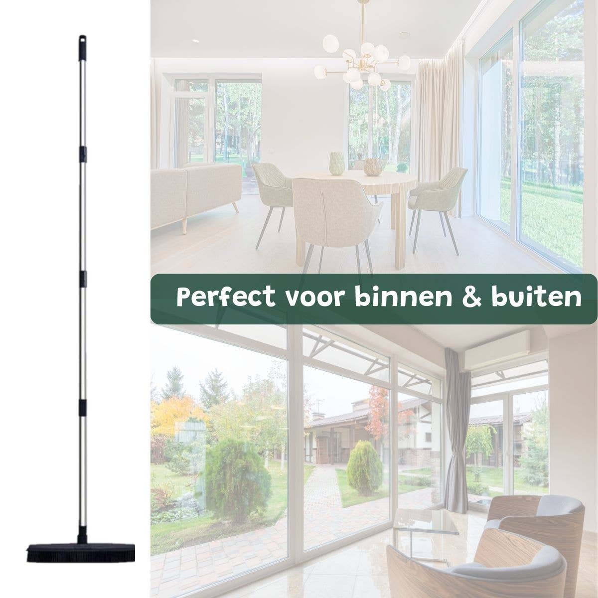 De Blaffende Kat - Wholesale Pet Grooming Aid - Dog - Rubber Broom 2 In 1 - 160 Cm With Brush4