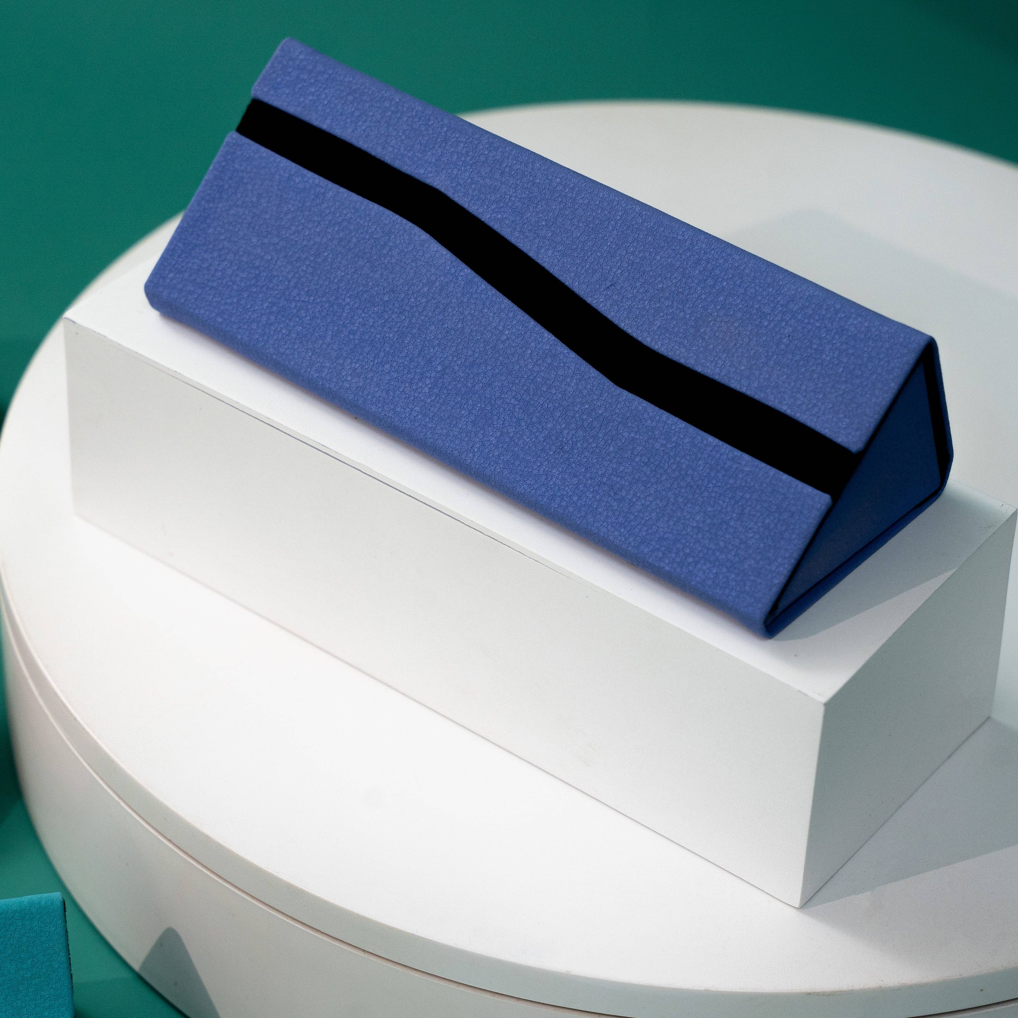 Sparkle Being - Wholesale Eyewear Cases & Holders - Women's - Retro Glasses Case - Hard Shell Fold-Flat Vegan Leather Case0