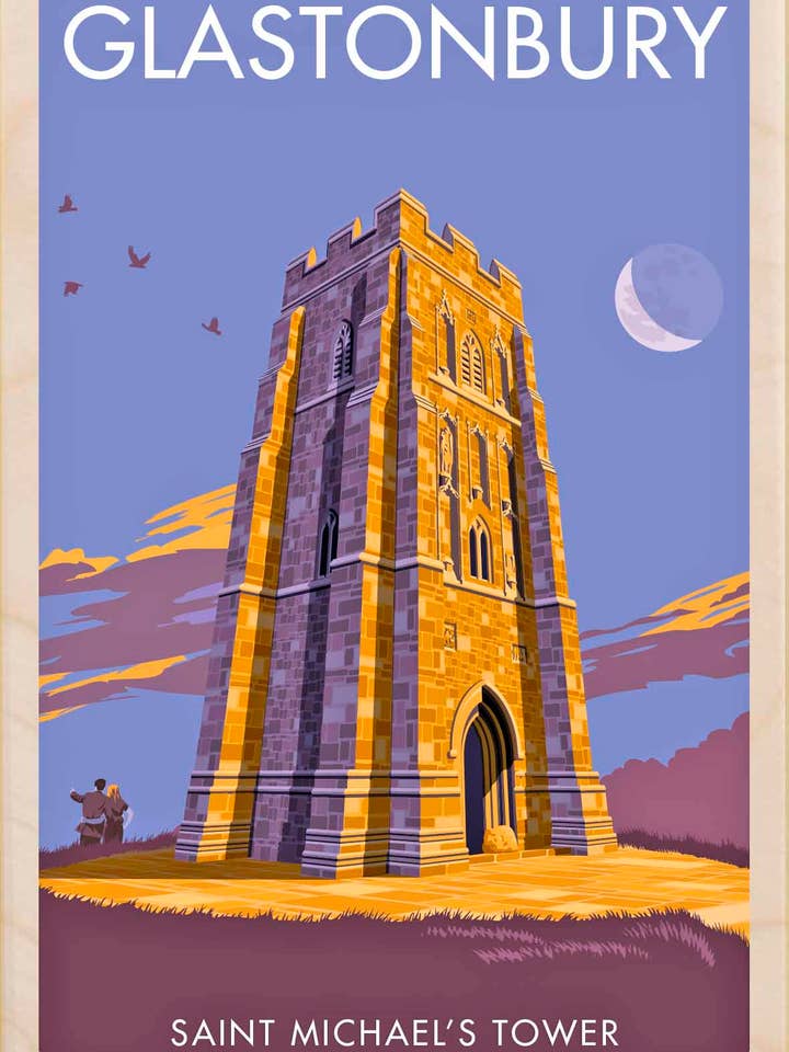 Glastonbury, Somerset - Miljøvenlige kort og magneter for engroshandel hos THE WOODEN POSTCARD COMPANY