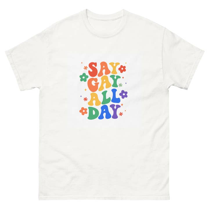 Say Gay classic tee for wholesale by Chronic Crafts