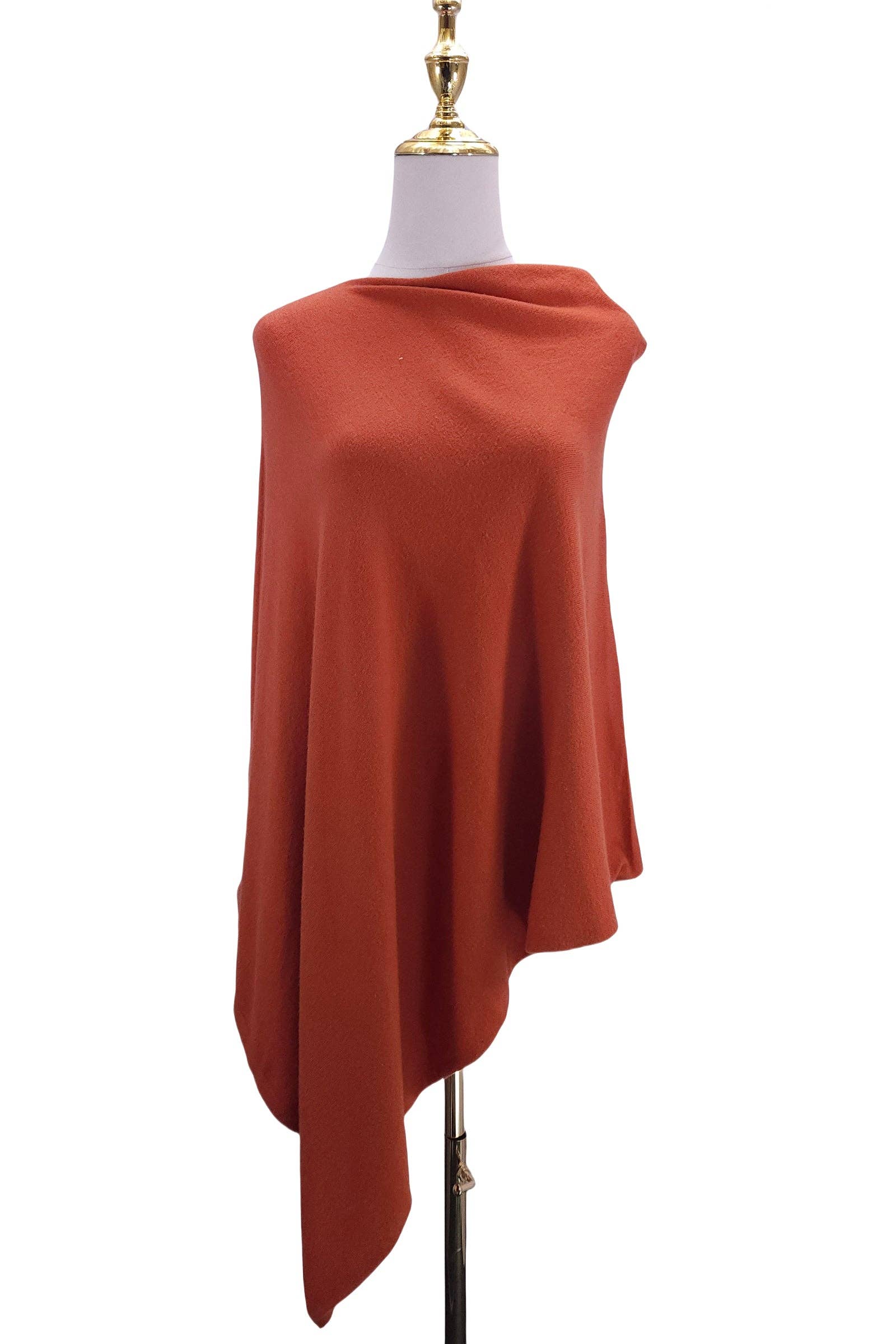 Fashion Scarf World - Vente Poncho – femme - Poncho uni en laine confortable3