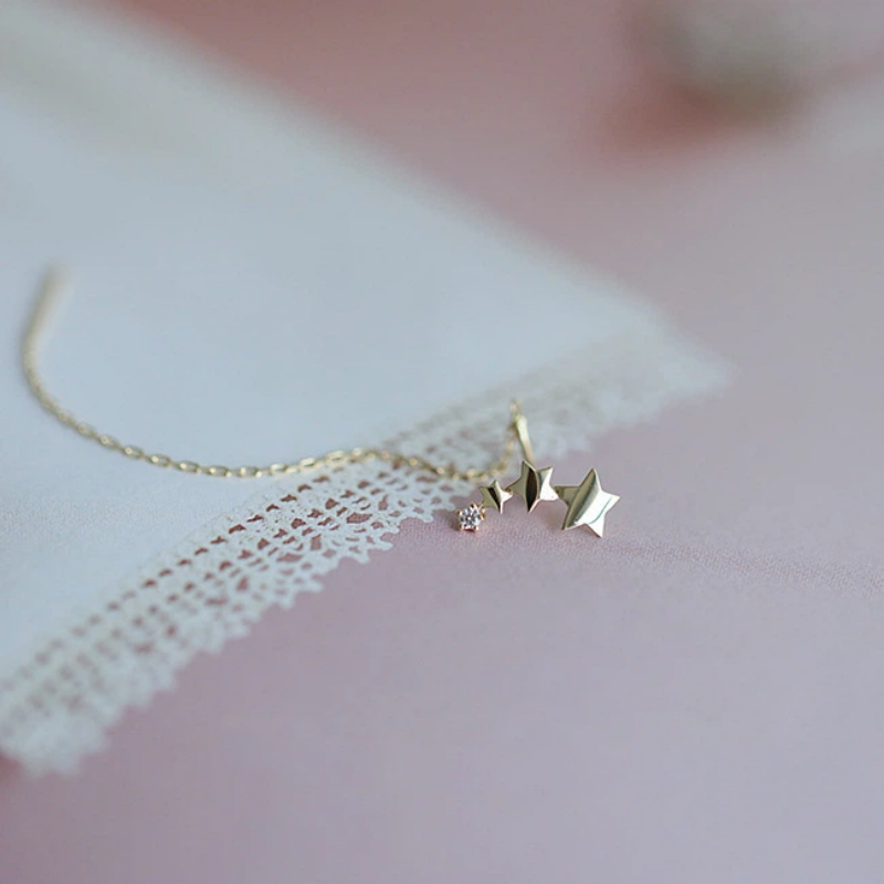 Perimade & Co. LLC - Wholesale Dangle Earrings - Dainty Star Threader Crawler Earrings in 925 Sterling Silver4