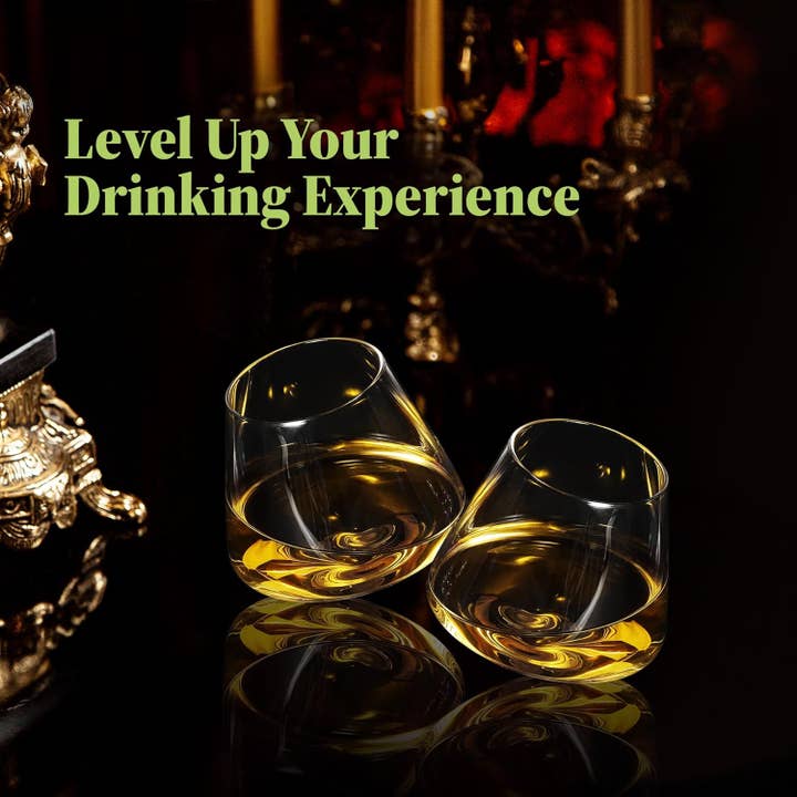 Garden Guru Lawn & Garden Tools - Wholesale Cocktail/liquor glass - QUAFFER Tilted Whiskey Glasses Tumblers Set of 26