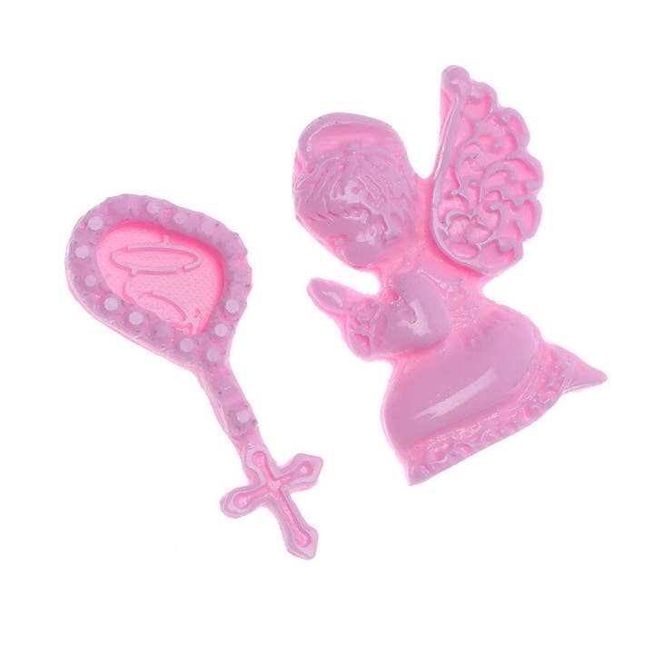 Mini Rosary +and Little Angel Praying Silicone Mold for Cake Cupcake Fondant Baking Mold Chocolate Candy Mould Baptism Religious Thanksgiving First Communion Confirmation mold DIY for wholesale by Flexarte USA