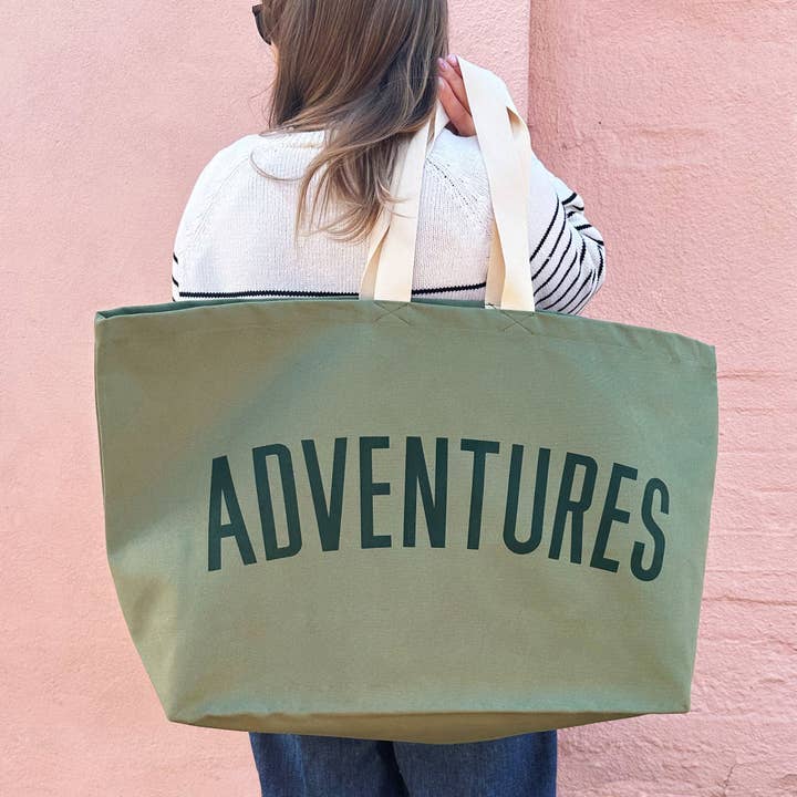 Adventures - Olive Green REALLY Big Bag for wholesale by Alphabet Bags