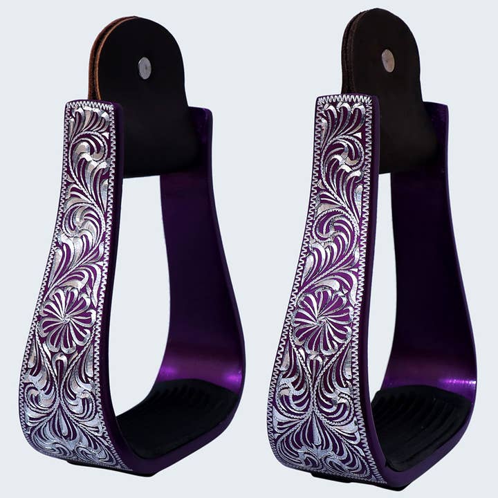 HILASON - Wholesale Horseback Riding Gear - HILASON 3" Neck W. Aluminium H. Stirrups Floral Engraved – Hilason8