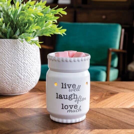 Candle Warmers Etc. Duftlampen & Kerzen - Wholesale Wax Warmer - CANDLE WARMERS® LIVE LAUGH LOVE fragrance lamp electric white