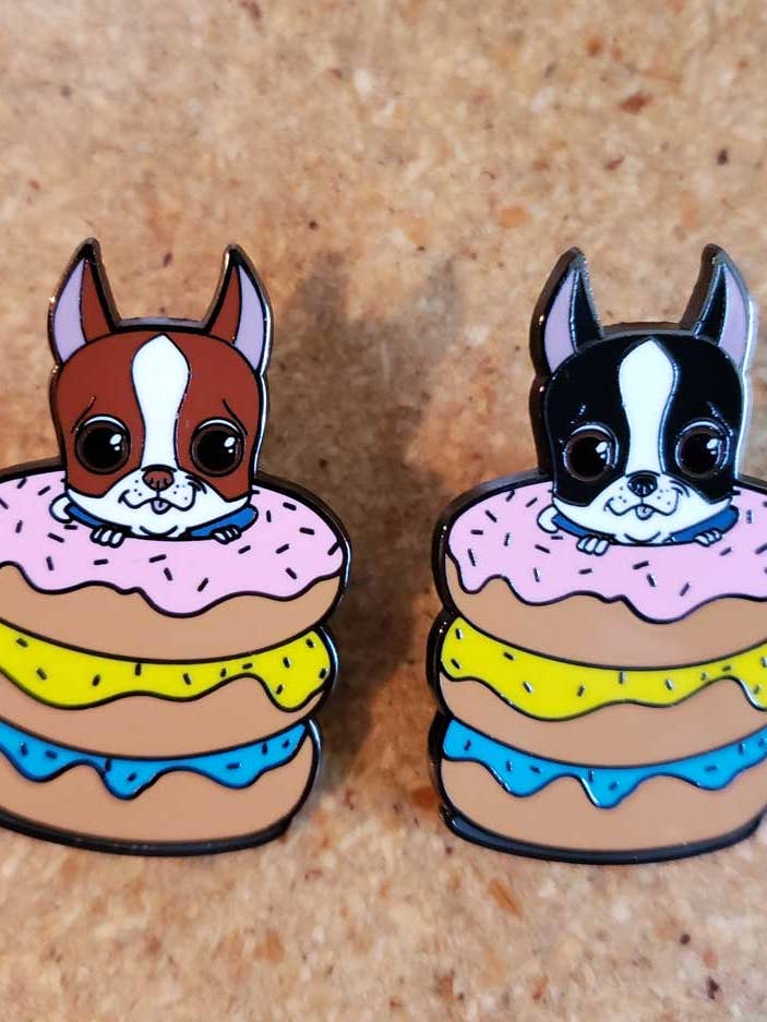 Boston Terrier, donutpin voor wholesale door Brian Rubenacker studios