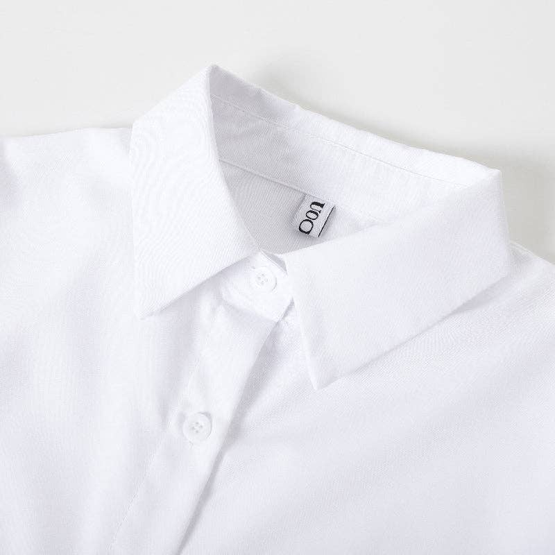 Plush Looks - Wholesale Button Down Shirt - Women's - Flared Sleeve Bow Falbala Lapel Blouse7