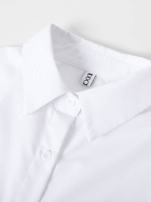 Plush Looks - Wholesale Overhemd met knopen - Dames - Blouse met Uitlopende Mouwen, Strik, Falbala en Revers7