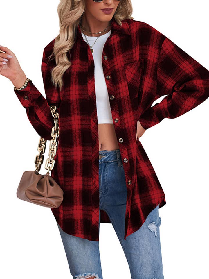 Wholesalesir - Wholesale Shirt - Women's - Casual Loose Checkered Shirt7