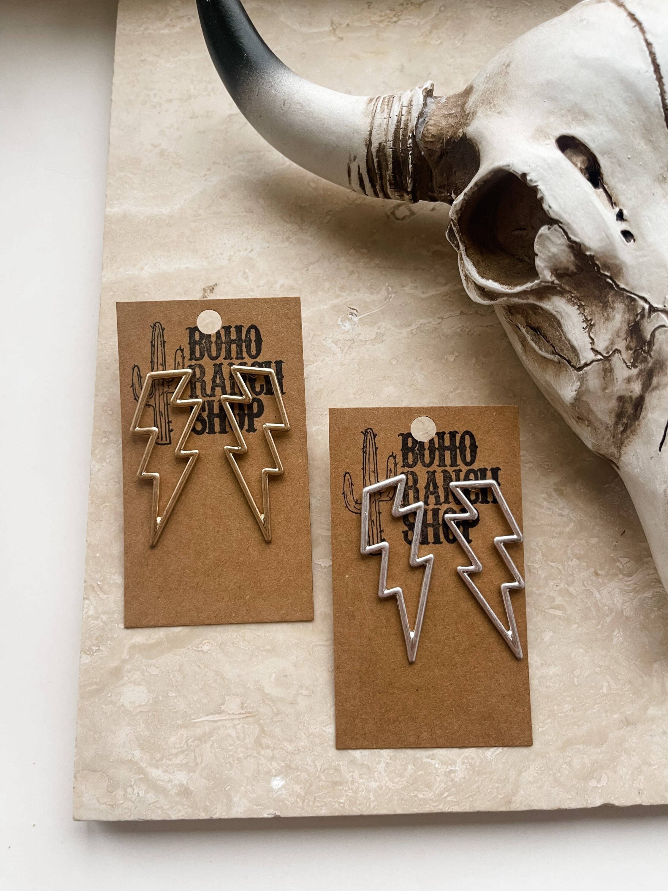 Boho Ranch Shop - Wholesale Dangle Earrings - Thunderbolt Lightning Bolt Earrings3