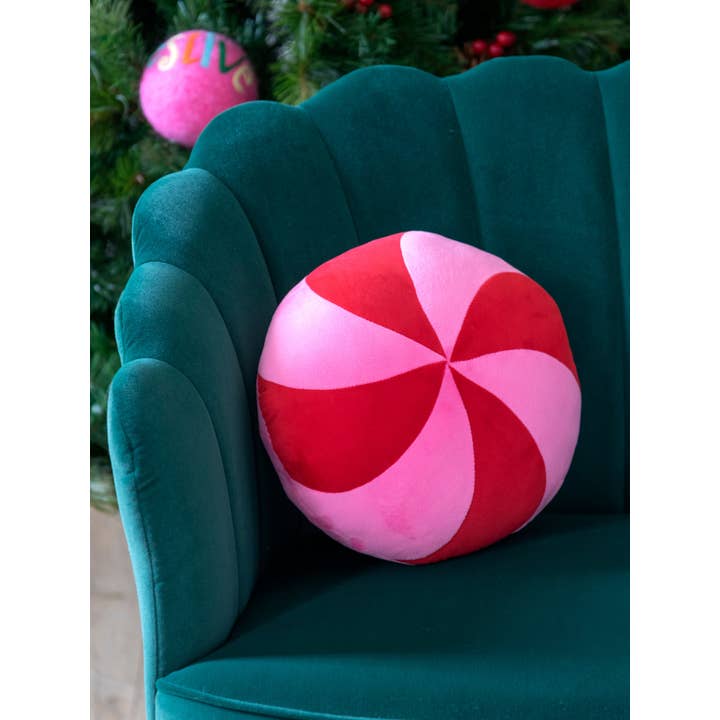 Shiraleah – wholesale Throw/decorative pillow – PEPPERMINT CANDY PILLOW, PINK1