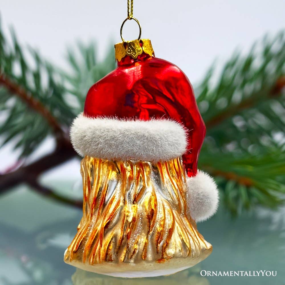 OrnamentallyYou - Vente Objets de décoration - Décoration de Noël en verre soufflé à la main en forme de coq avec chapeau de père Noël5