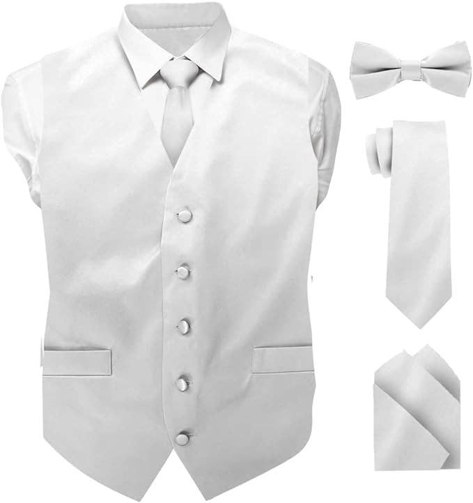 Dubal Brothers - Wholesale Suit Vest - Men's - Vittorio Farina Solid Satin Vest Set (White Back) Var. 02 (Mustard-Yellow)35