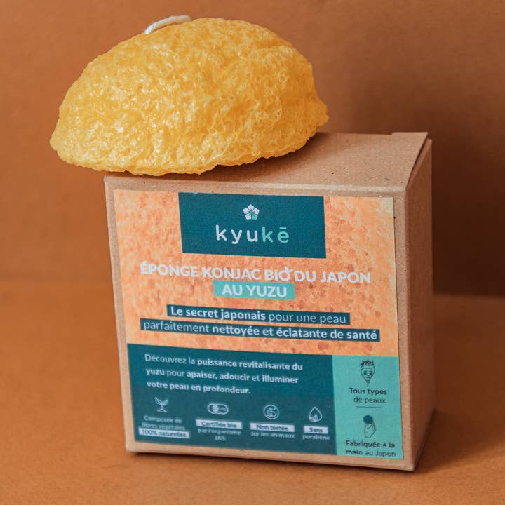 Kyuké - Wholesale Bath Pouf/Sponge - Japanese Yuzu Organic Konjac Sponge1
