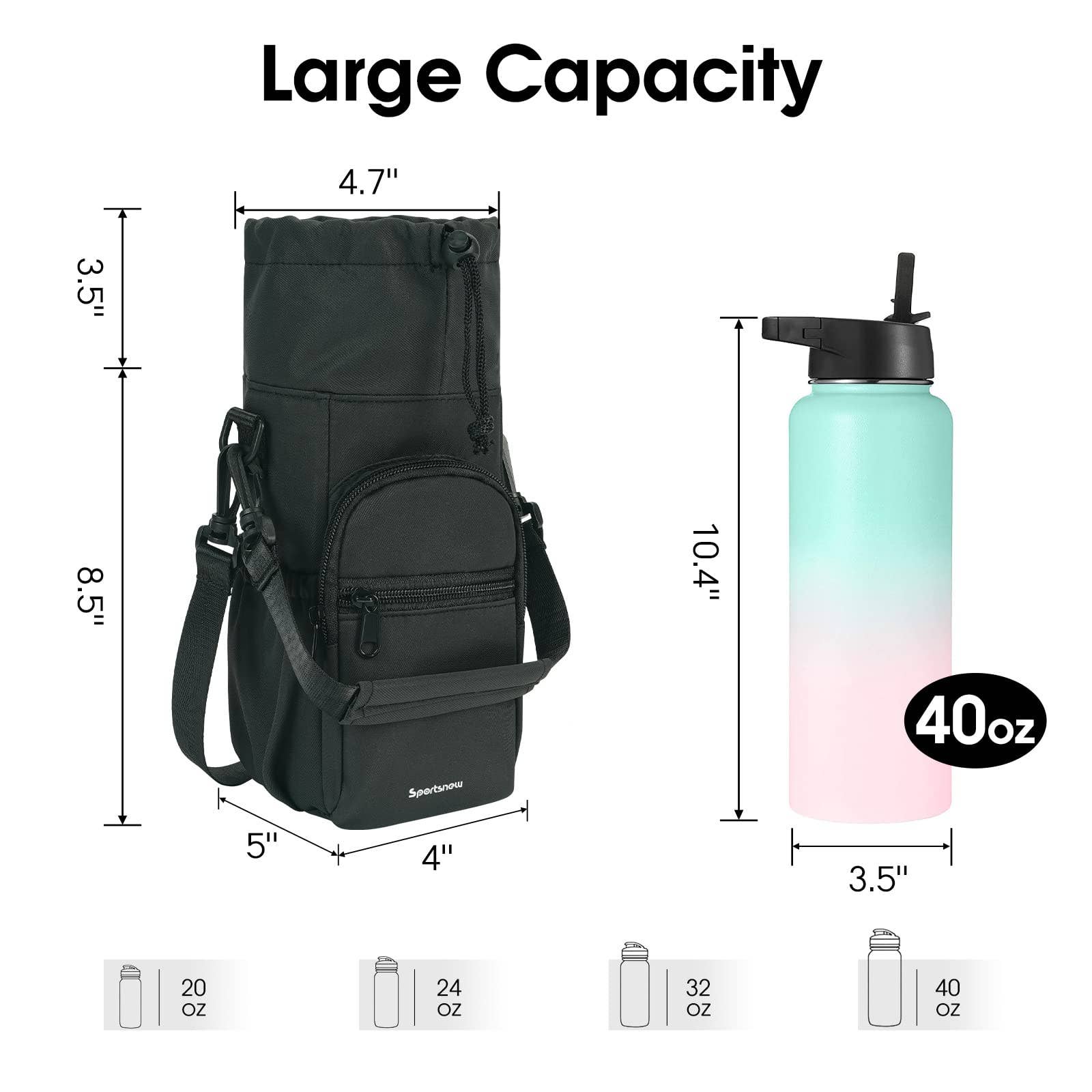 wandf - Wholesale Bottle Rack/Holder - Insulated Water Bottle Holder with Strap and Phone Pocket5