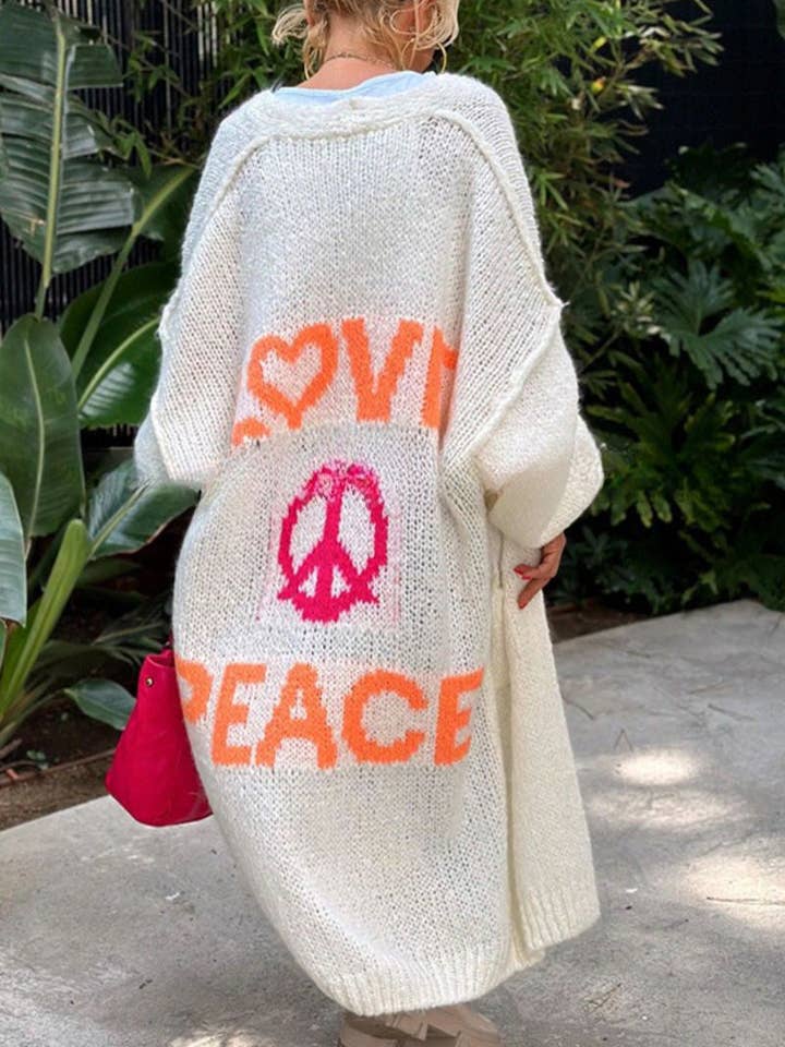Mccolin - Wholesale Cardigan - Women's - Love & Peace Graphic Cardigan9