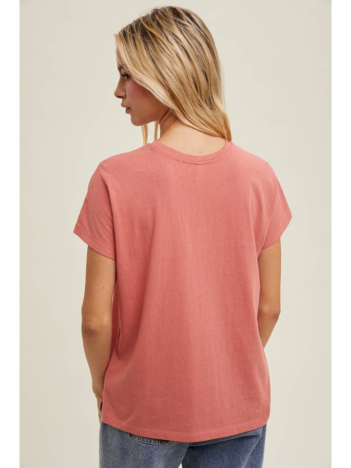 Wishlist Apparel - Wholesale T-Shirt - Women's - SHORT SLEEVE SLUB BOYFRIEND FIT TEE / WL24-94713