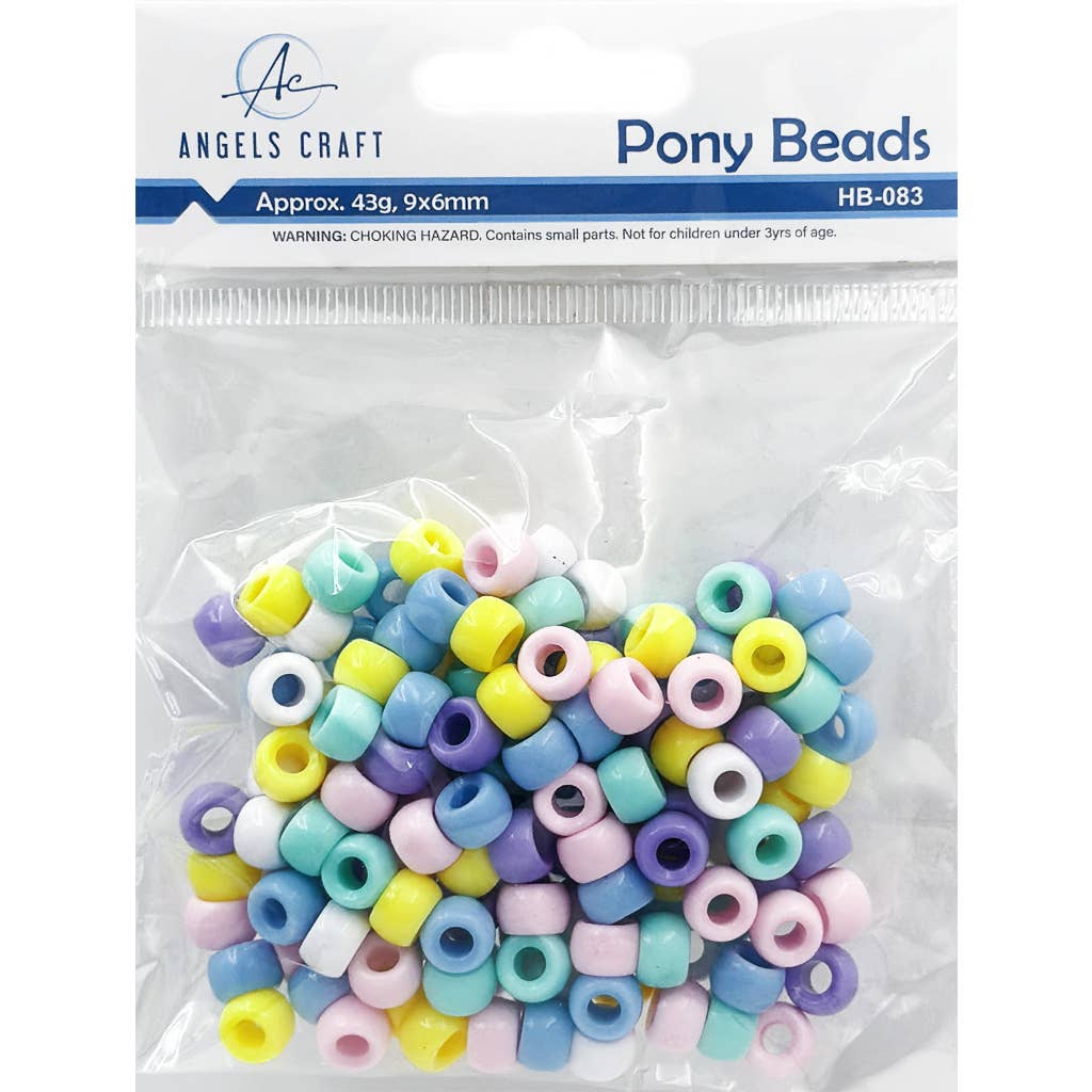 Angels Craft - Wholesale Beads - Pony Beads, 6x9mm -  3 Color Options Available2