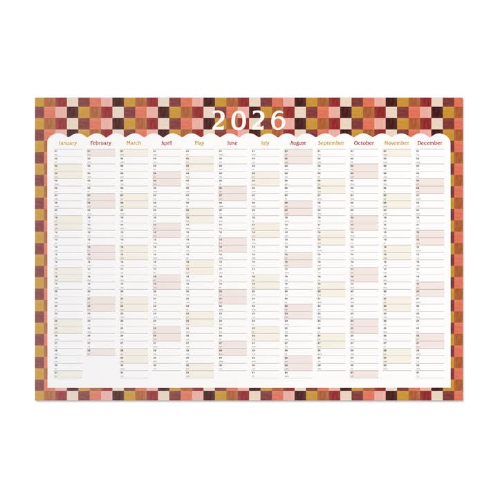 2026 Year Planner 'Tuscan Check' for wholesale by Daymaker Stationery