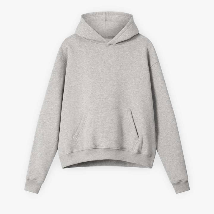 Felpa con cappuccio in cotone biologico - Grigio melange per la vendita all'ingrosso da parte di Yarn Studios