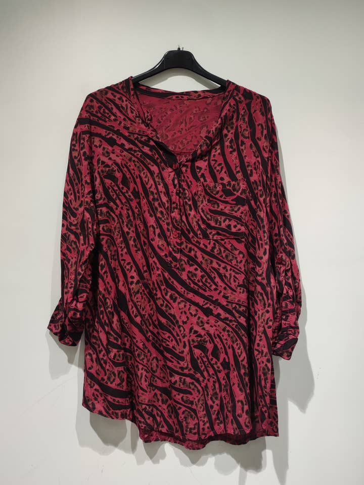 beige blue jean red dark white taupe khaki camel LISA tiger blouse - AH26 pack for wholesale on Faire6