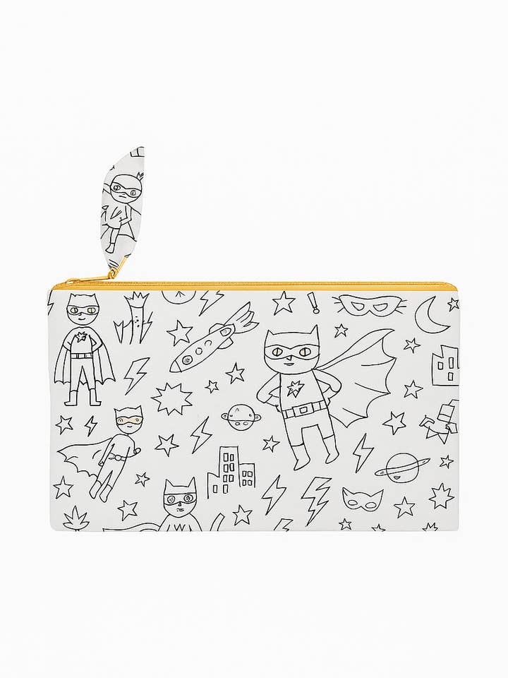 Kinderetui van stof om in te kleuren, wasbaar en herbruikbaar, met superheldenmotieven voor wholesale door MAZZANNE