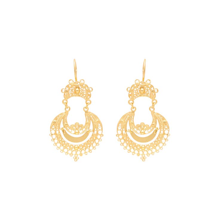 PORTUGAL JEWELS - Venta al por mayor Pendientes colgantes - Pendientes Arrecadas en plata chapada en oro