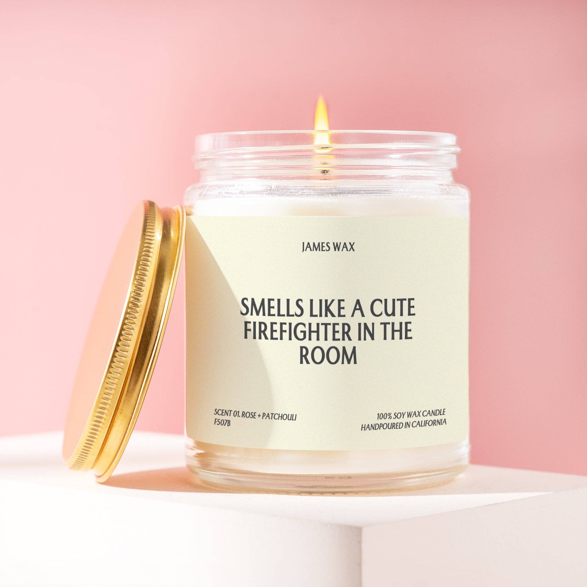 James Wax - Wholesale Jar/Filled Candle - Firefighter Candle Smells Like a Cute Firefighter F507B