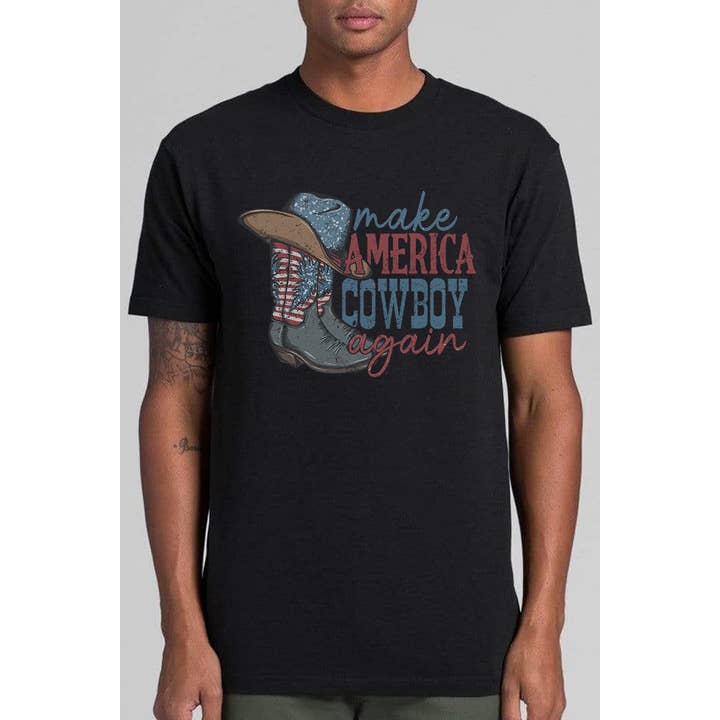 Machen Sie Amerika wieder Cowboy Tee für den Großhandel von Bella Me