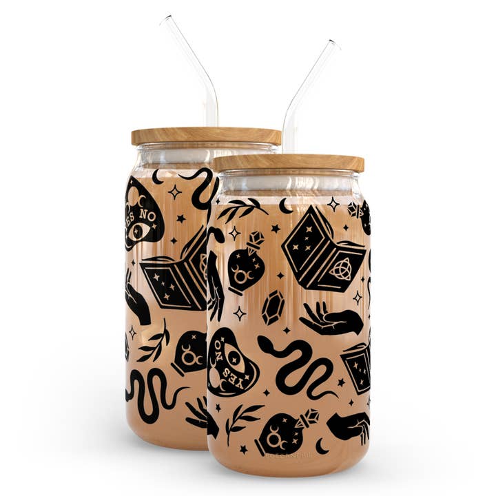 Spell Craft 16oz Glass Can Cup - Witch Vibes, Witchy for wholesale by coco+bie designs