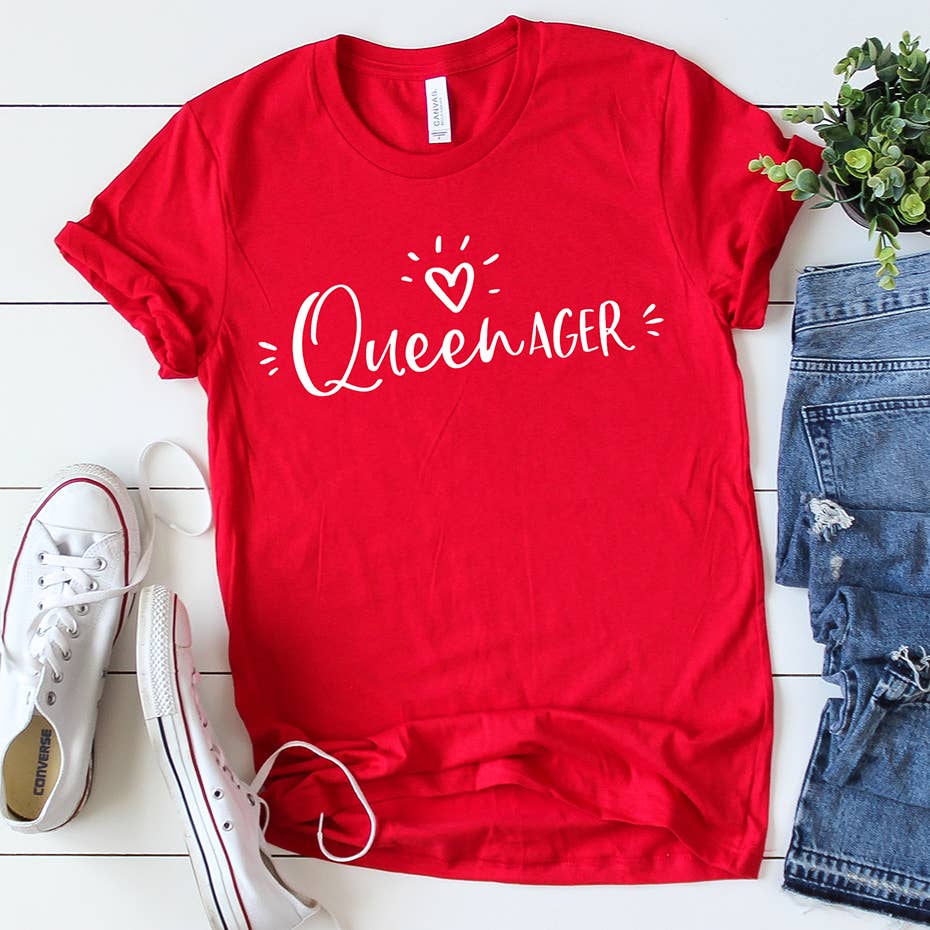 Zoe Creative Co - Wholesale Screen Printed T-Shirt - Women's - Queenager T-Shirt Senior Woman Young Grandmother Tee Shirt11