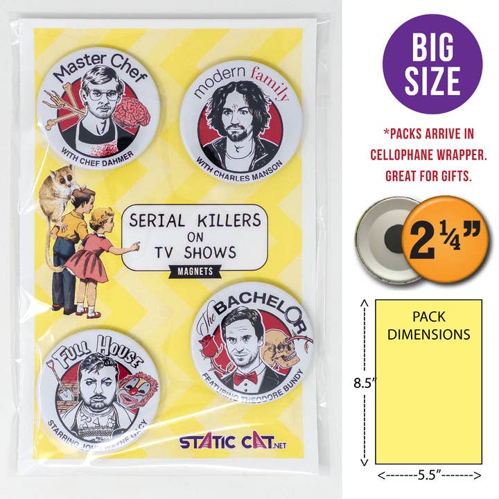 Static Cat Studio - Wholesale Magnet - Serial Killers on TV Shows (4-Pack) – Magnets1
