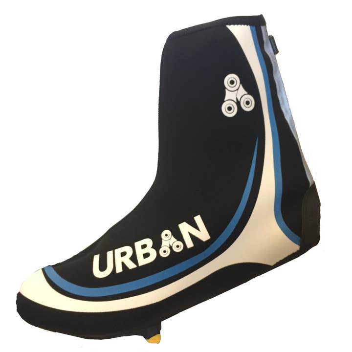 Urban Cycling Shoe Covers with Reflective Zipper - Windproof, Waterproof Neoprene Overshoes for Road and MTB, All Clip Shoe Type for wholesale by Urban Cycling Apparel