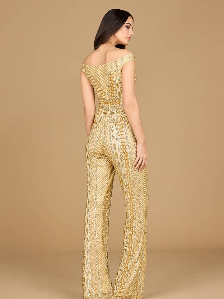 Lara New York - Wholesale Jumpsuit - Women's - Beaded Off Shoulder Jumpsuit4