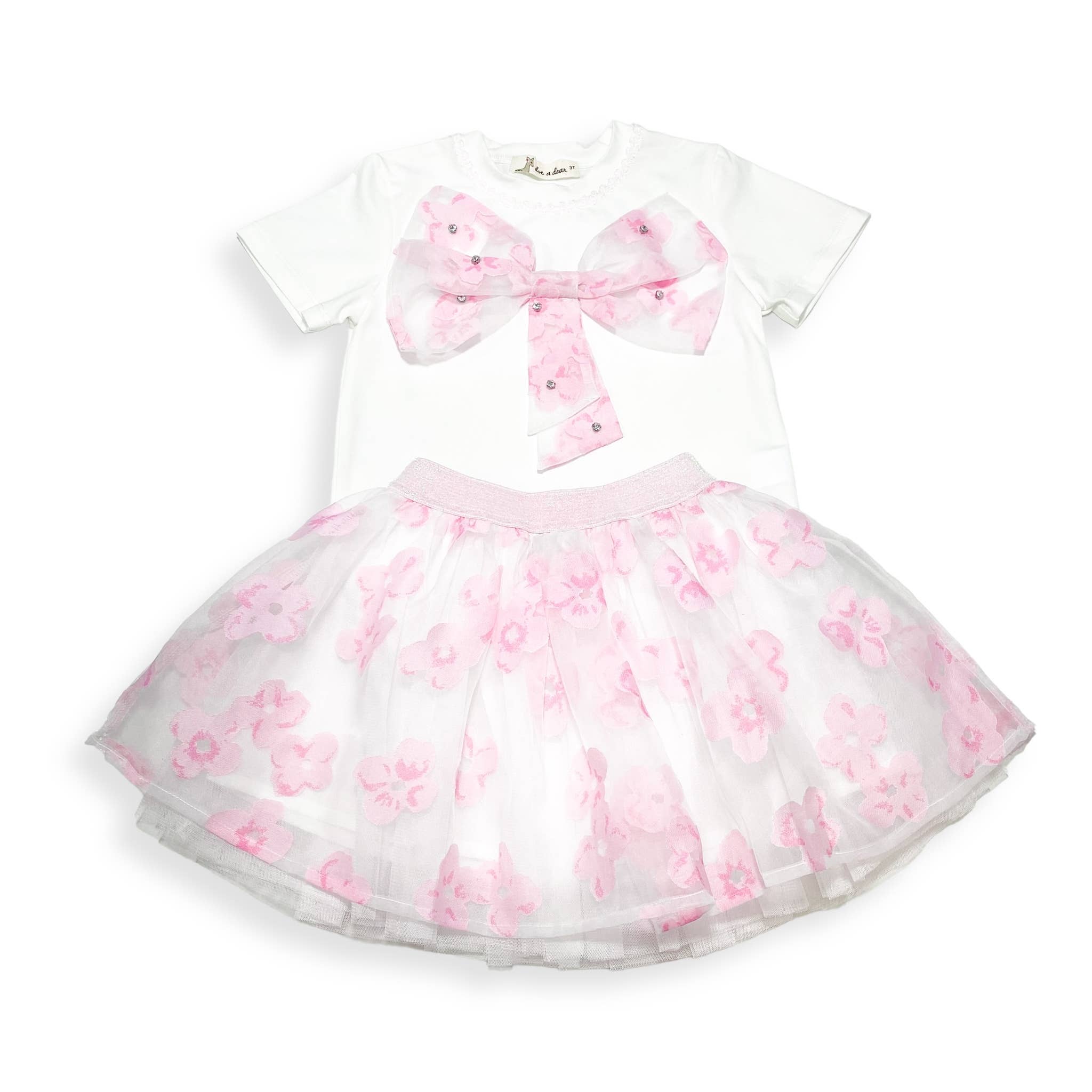 Doe a Dear – wholesale Tutu - Barn – 17023-B Blommig Nät Tutu (2 Färger)8