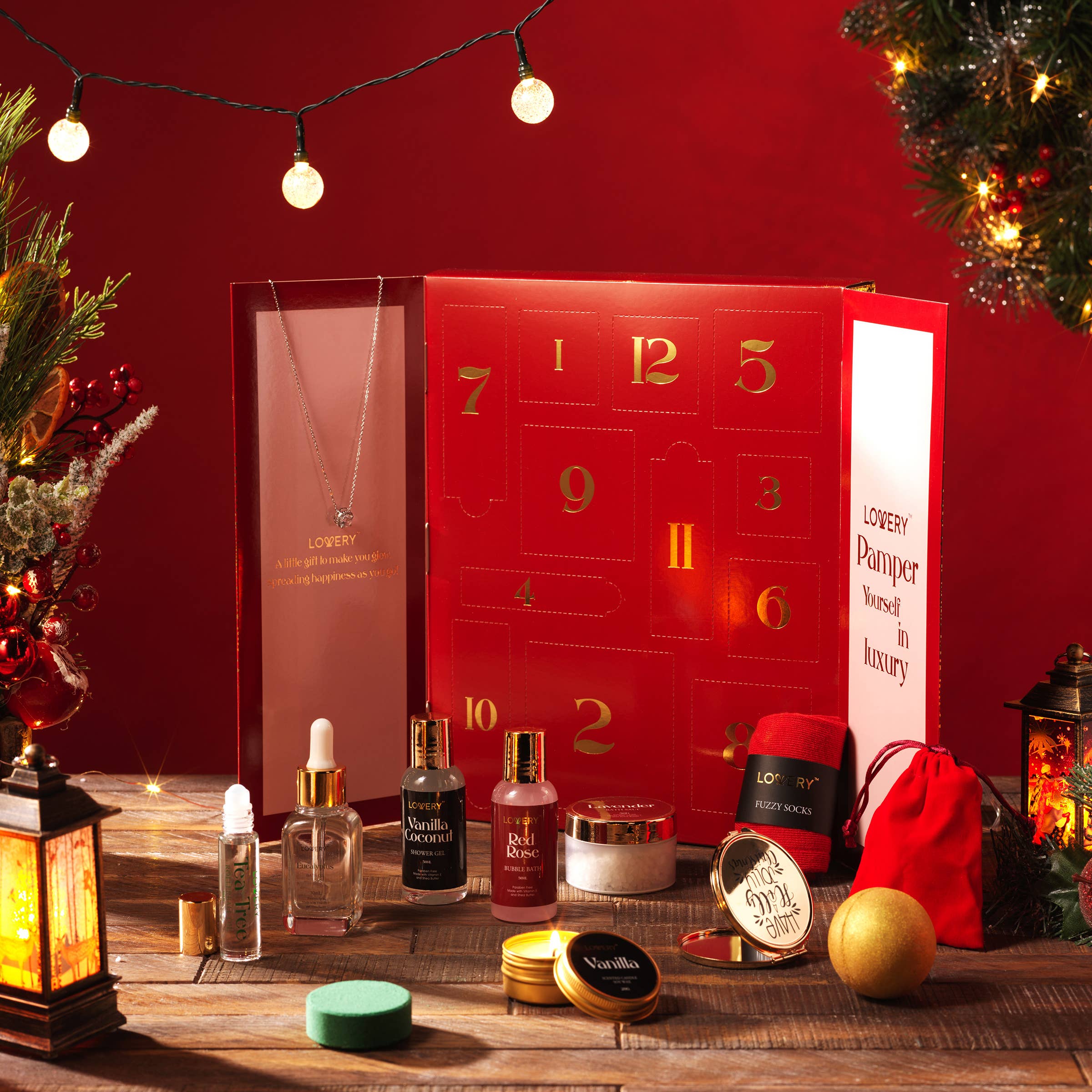 Lovery - Vente Calendriers de l'avent - Calendrier de l'Avent Beauté 2025 Calendrier de l'Avent de Noël 12 jours2