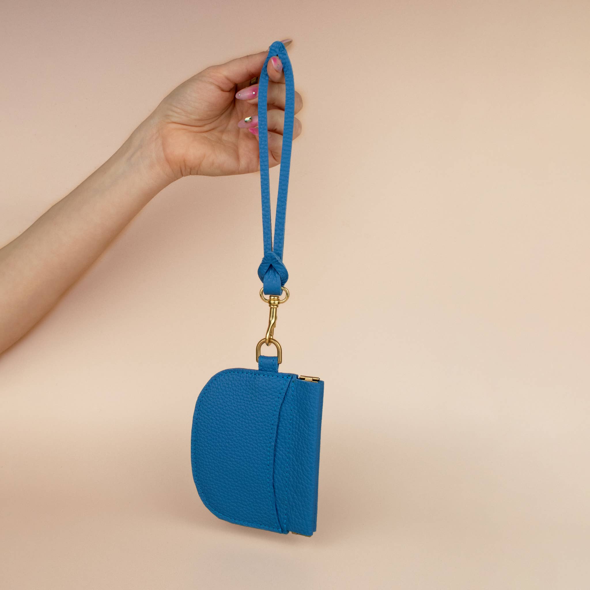 Cold Gold - Wholesale Card Holder - Women's - Slim Card Holder Case, Leather Wristlet in Matisse Blue7