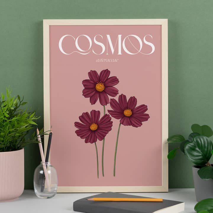 Impresión artística floral Cosmos para venta al por mayor de Hayley Jade Design Studio