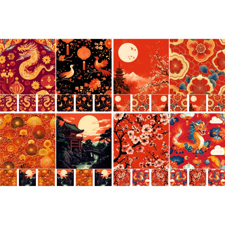 Chinese New Year Rice Papers, 8 x 11.5 inch (A4) for wholesale by Craft Kreatively