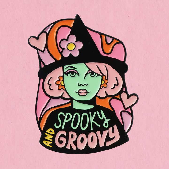 Alfiler de solapa esmaltado Spooky and Groovy para venta al por mayor de Kate Gabrielle