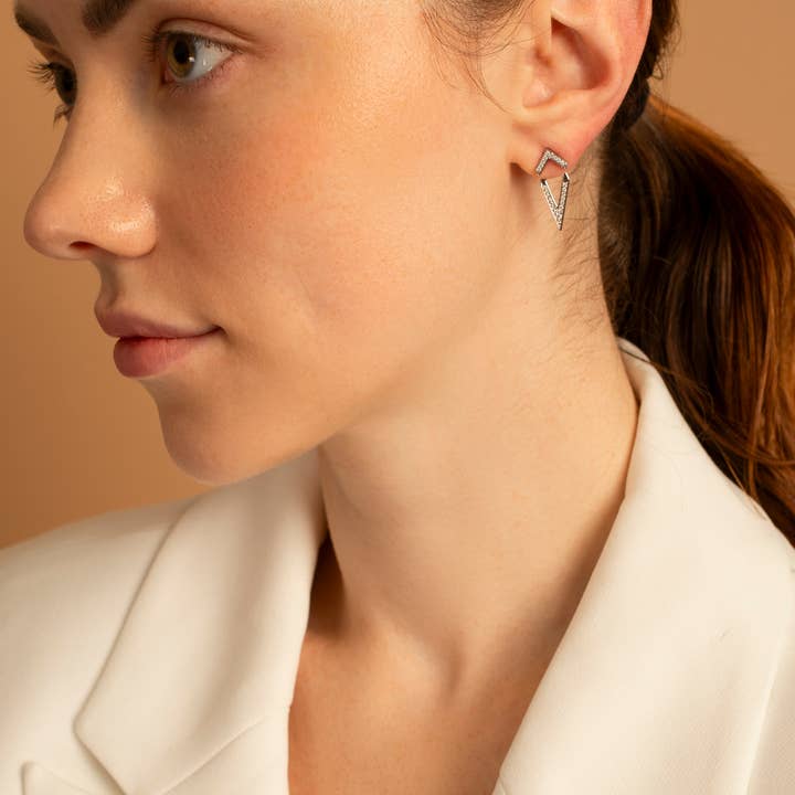 HolyBang Jewels - Wholesale Ear Jackets/Climbers - CHEVRON EAR JACKETS - E-S1074