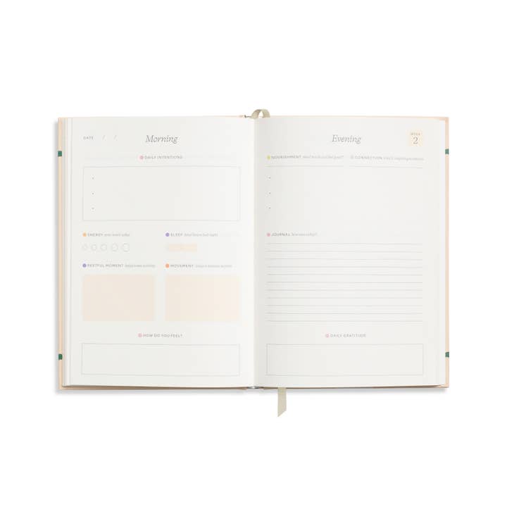 Papier - Vente Journal intime - Journal de bien-être guidé à couverture rigide A5 Happy Stripes
