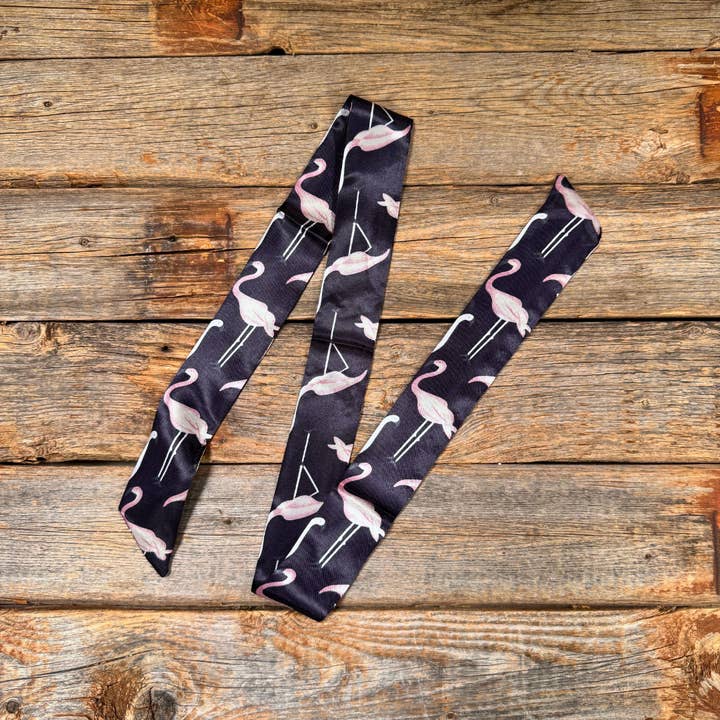Rodeo Drive - Wholesale Scarf - Unisex - Navy and Pink Western Skinny Mini Wild Rag Scarf / Cowgirl Necktie #TW3234