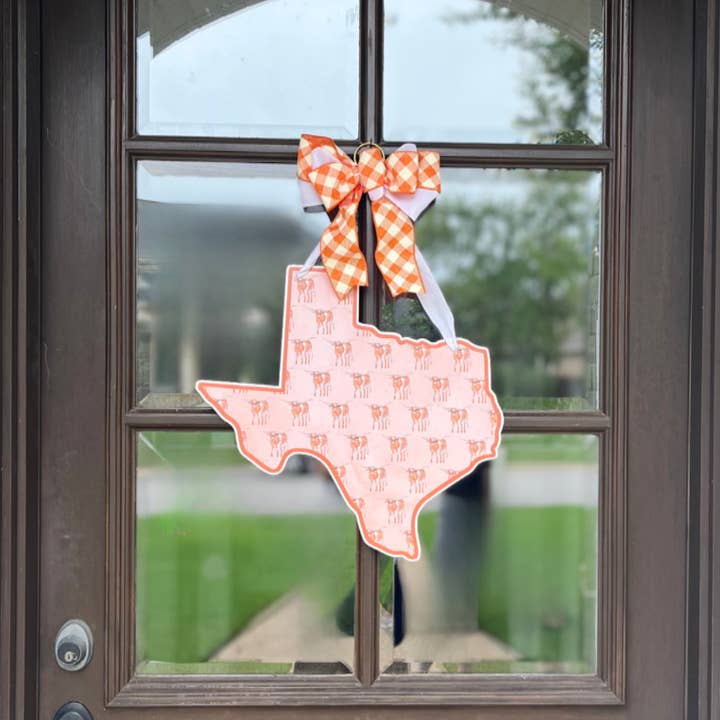 Front Porch Elegance - Wholesale Door Hanger - Texas Longhorns (Pattern)- Door Hanger4