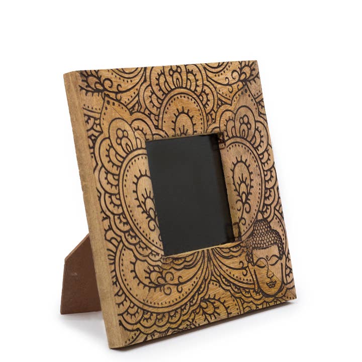 Picture Frame (for 10x15cm) 20x20x2cm - Buddha - Black for wholesale by Ancient Wisdom
